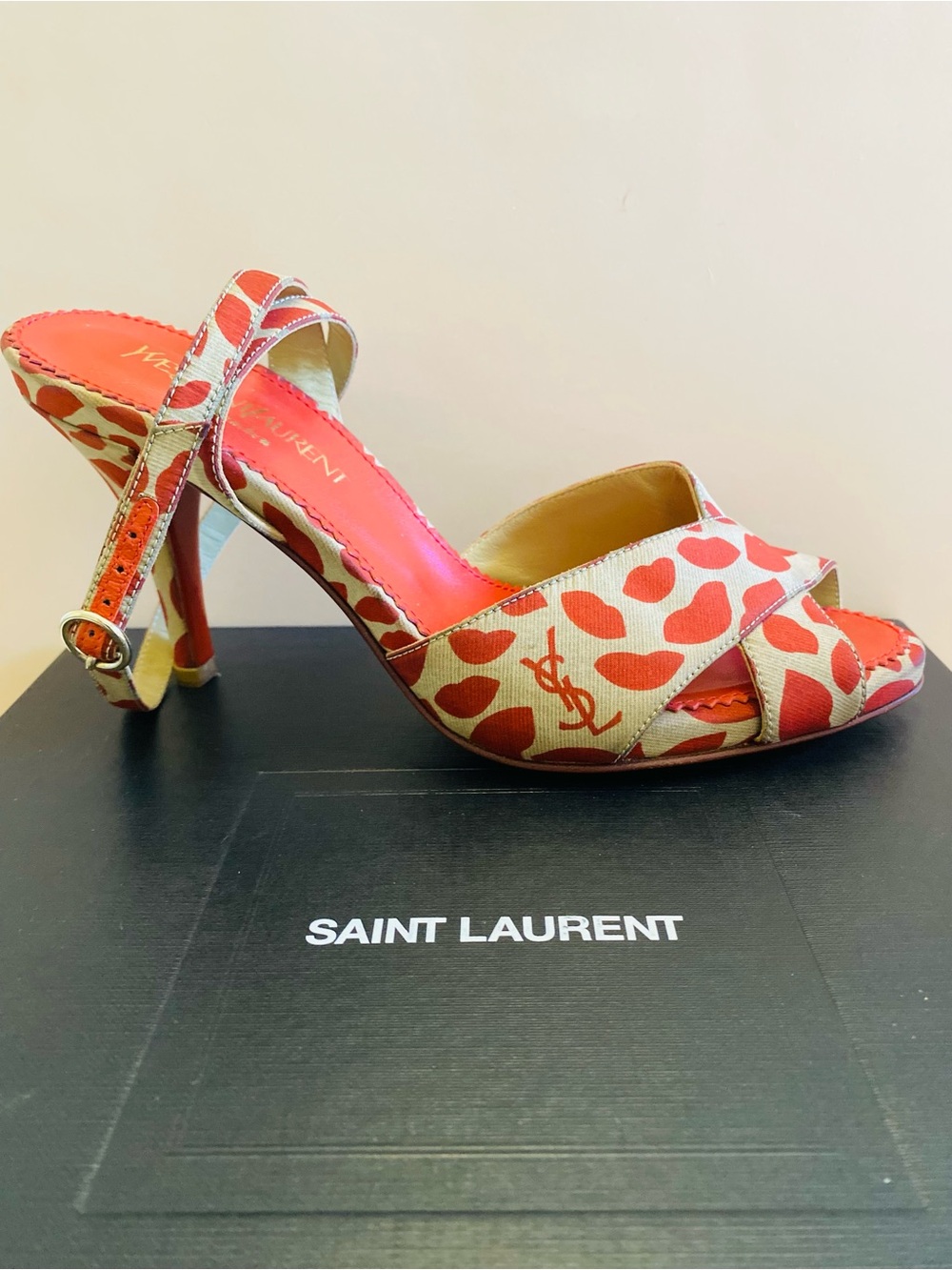 YSL RARE Tom Ford for YSL 2002 Authentic (w Cert) Eva Lip Ankle Strap Sandal